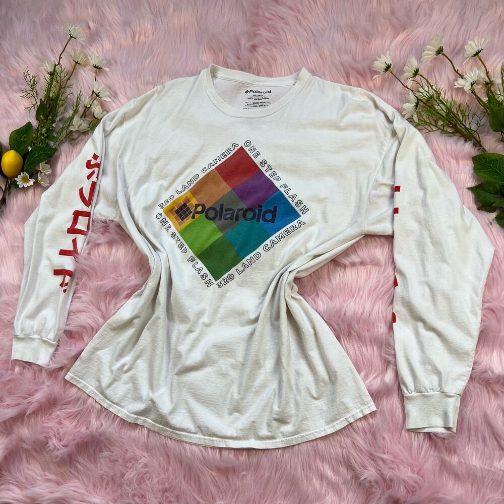 Long Sleeve Polaroid Tee With Japanese Details